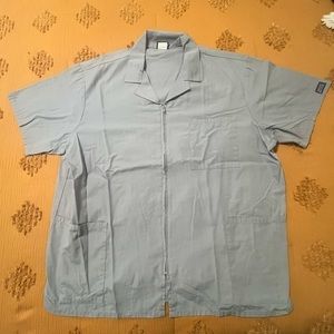 Cherokee 2XL zippered uniform scrubs/smock. Light gray.